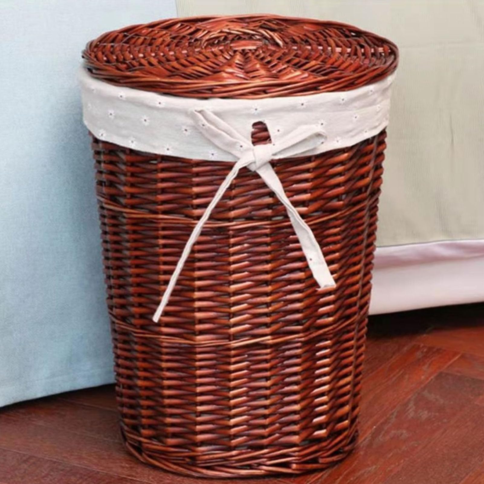 Large-Capacity Household Storage Basket, Multifunctional Dirty Clothes Basket, Household Rattan Laundry Basket, Bedroom Toy Organizing Bucket