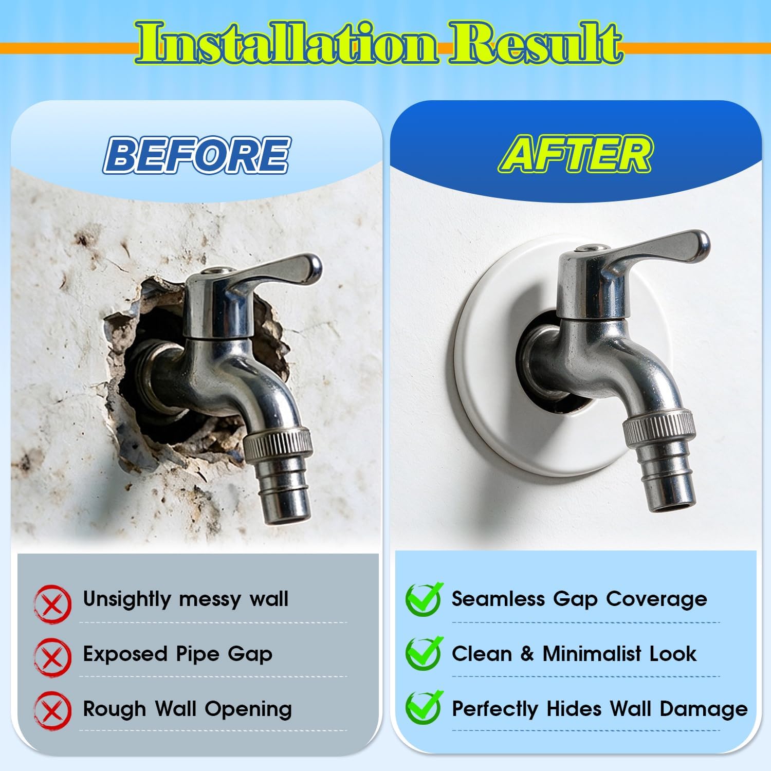 8 Pcs White Wall Split Flange, 2" ID 4-1/2" OD ABS Pipe Cover Plate | Self-Adhesive Split Escutcheon, Plumbing Cover Plates for Bathroom Kitchen, Painted Finish Round Water Pipe Hole Collar