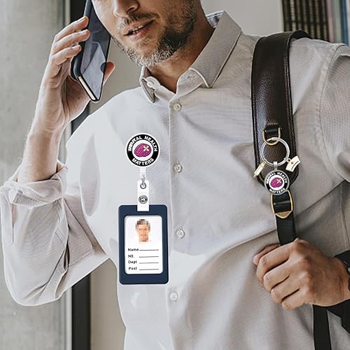 Miniatura 4 de YAZMEEN Carrete retráctil de identificación y llavero para enfermera, carrete de insignia de salud mental con clip de cocodrilo, divertido soporte