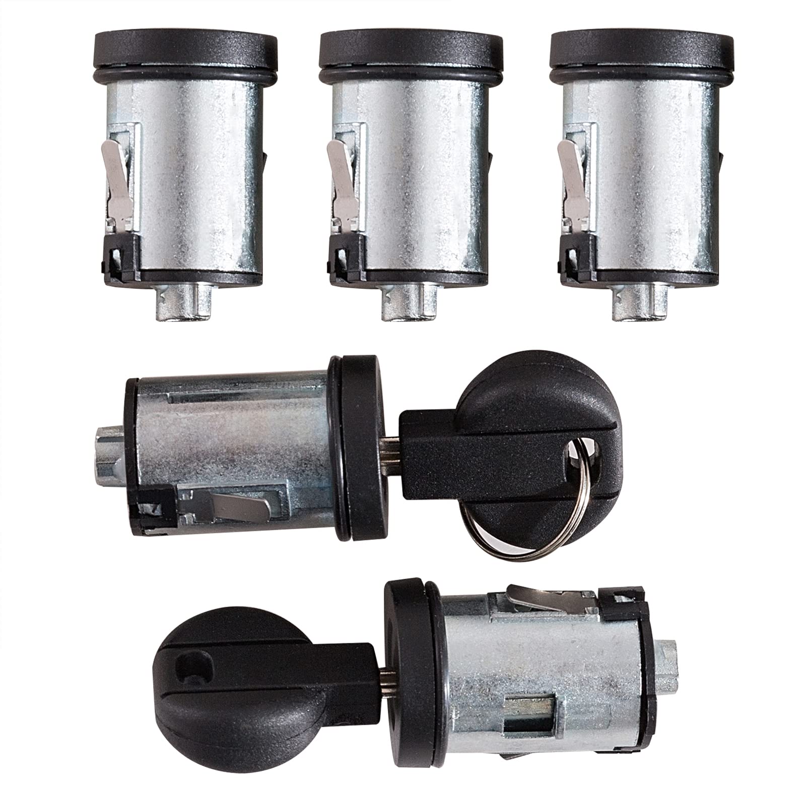 Twowinds - Bombín Cerrradura 4162.C9 Compatible con Peugeot Expert 806, Fiat Scudo Ulysse Zeta (1994-2006) Citroën Synergie - Puerta Delantera, Trasera, Izquierda, Derecha - Llave (set de 5)
