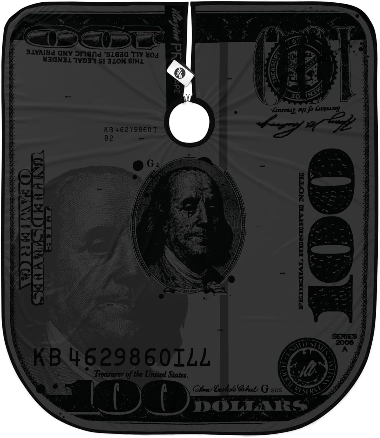 Illuzien $100 Bill (BLACKOUT) PRO Barber Cape, Hair Cut Cape, Water-Resistant Barber Accessories, Professional Cape