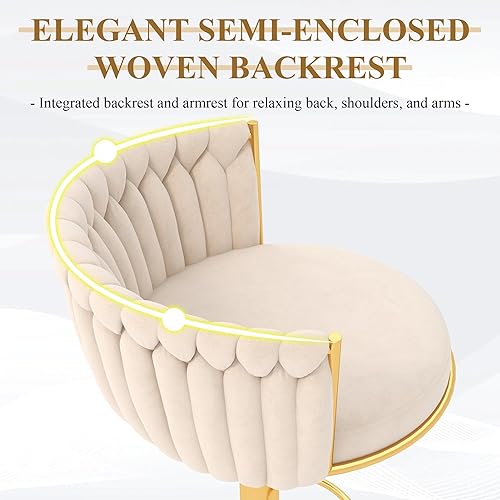 Miniatura 7 de Juego de 2 taburetes de bar dorados ABET, taburetes de bar de terciopelo giratorios, taburetes de altura ajustable con respaldo tejido, taburetes de