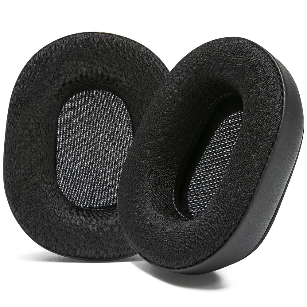 WC PadZ B450-XT - Extra Large Hybrid Earpads for BlueParrot B450XT & S450 by Wicked Cushions | Enhanced Comfort & Breathable Sports Fabric | Black