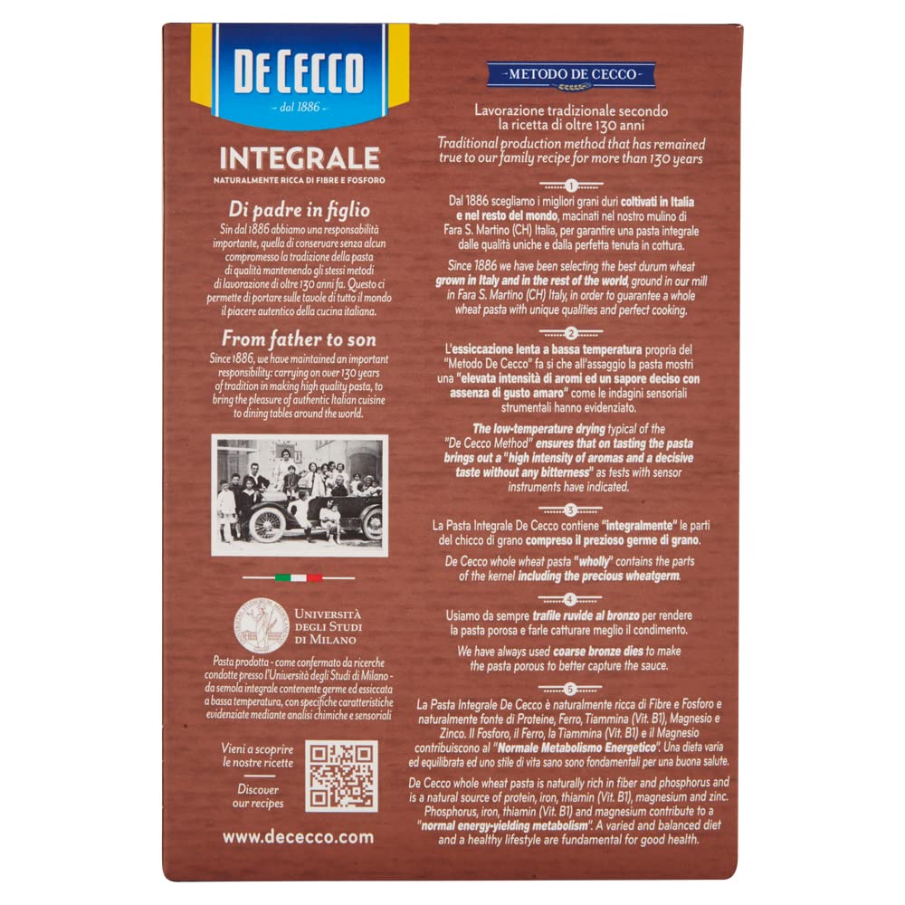 20x De Cecco Mezzi Ditali Rigati Integrali n 159 Vollkorn italienisch Pasta 500g