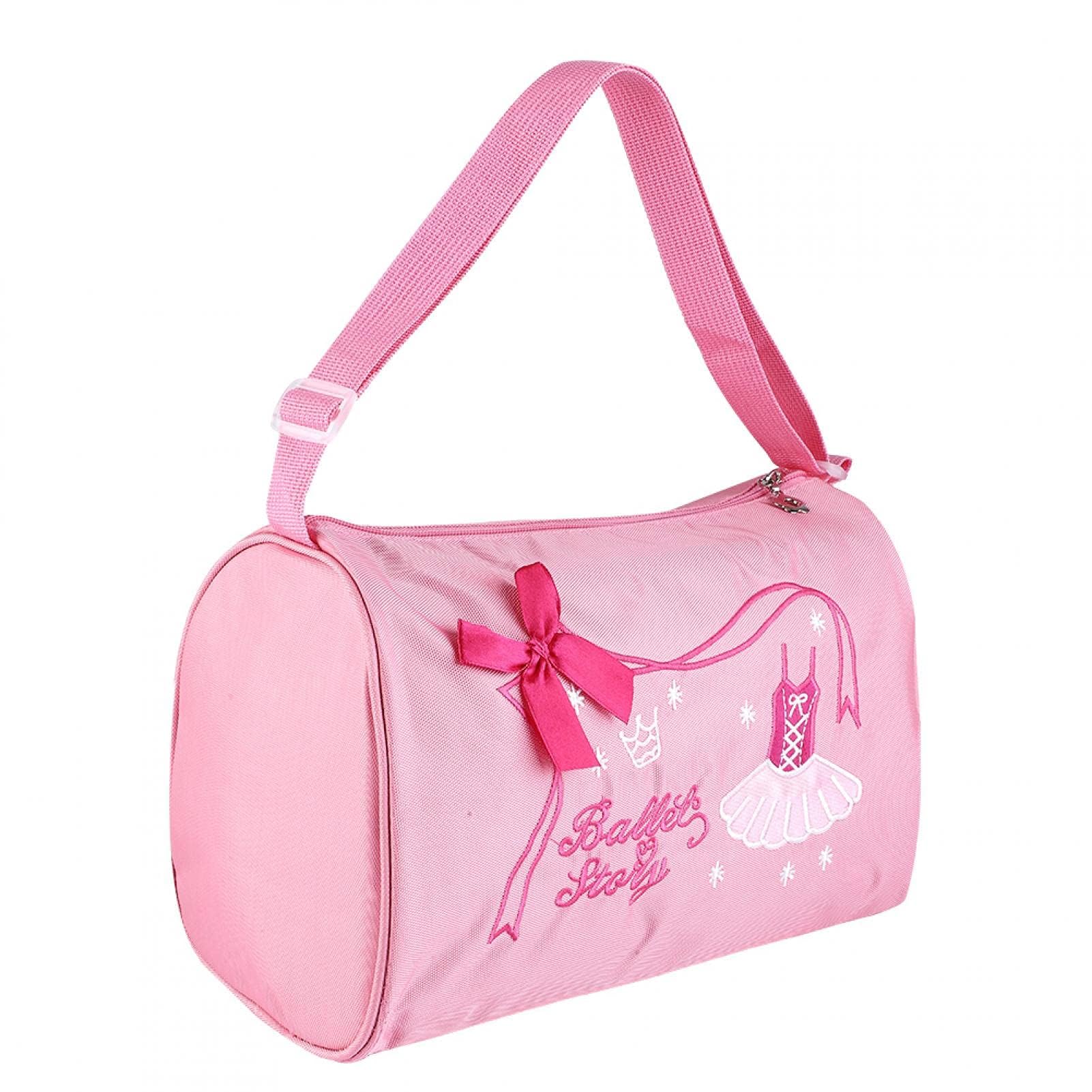 da Ballo per Ragazze, Rosa Cross Body Danza Bag con Ricamo, Grande Capacità Regolabile per Ballerina Borsa a Tracolla, Stile Principessa per Bambini Ballerina Balletto Sportiva