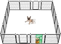 Vista 61 de FXW Rollick Unleashed corralito para perros en interiores, patio, campamento de casas rodantes, 40 pulgadas, 8 paneles para perros medianos y Blanco