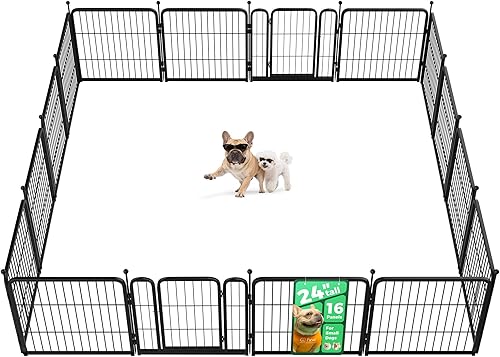 FXW Rollick Corralito para perros, patio, campamento, 24 pulgadas de altura, resistente para perros pequeñoscachorros, 16 paneles, patentado