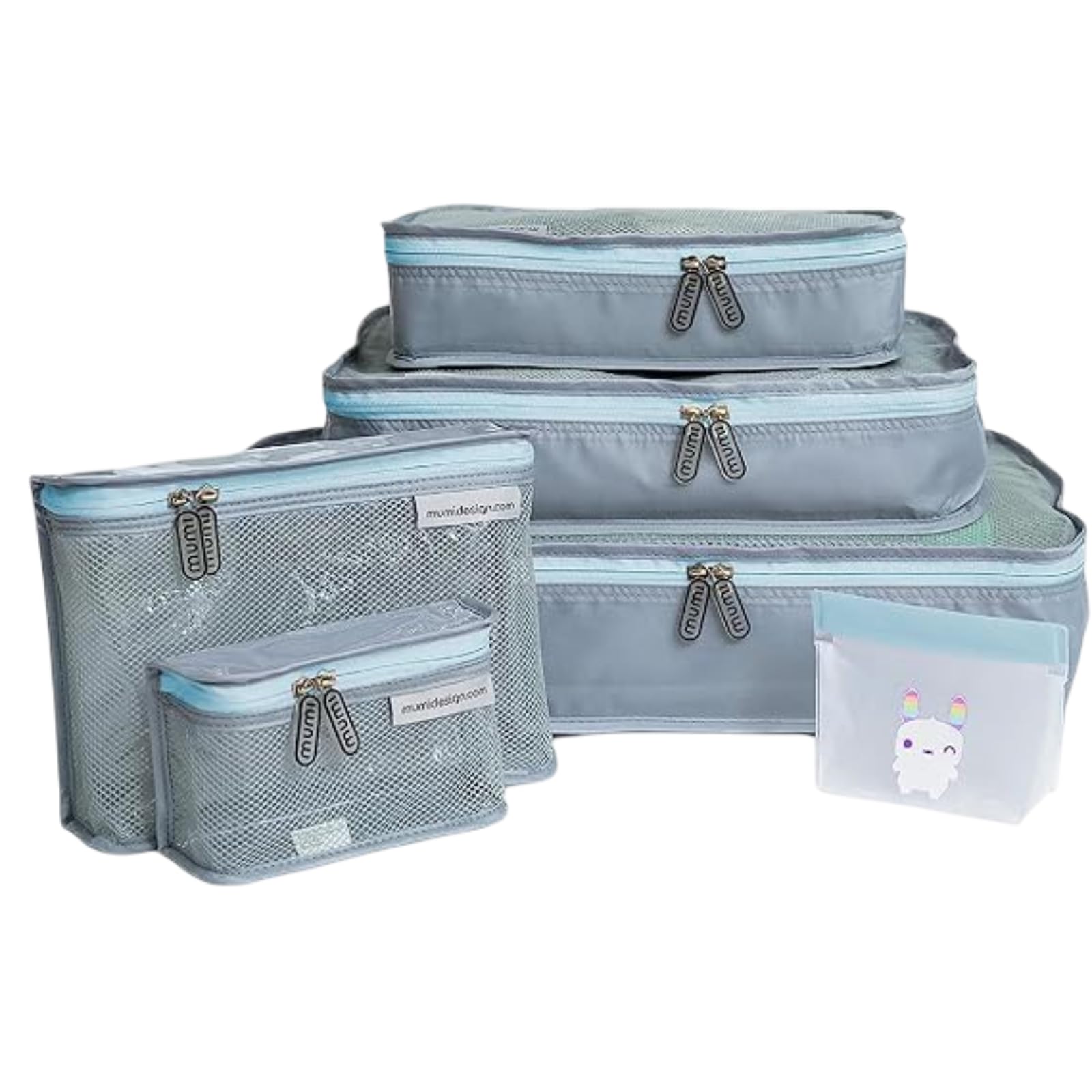 MUMI Piccolo Packing Bundle – Baby Travel Organizer Set of 6 | Packing Cubes & Toiletry Bags for Baby Essentials | Diaper Bag & Suitcase Organizer |