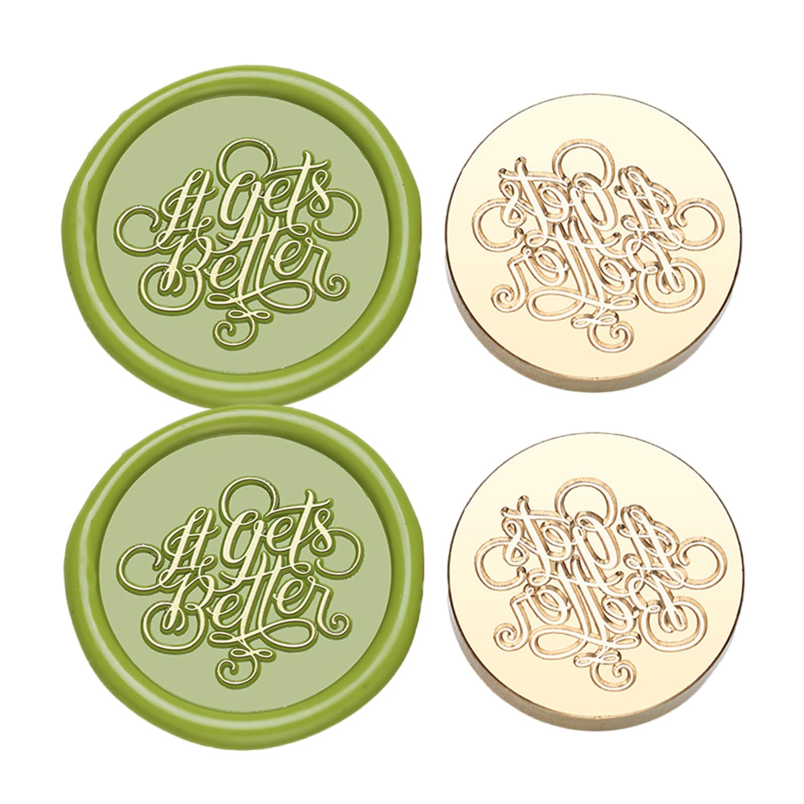 Jazuaiao 2Pieces Vintage Sealing Stamp Head for Wedding Invitations Envelope Scrapbooking Embossed Sealing Stamp Replacements Christmas Seal