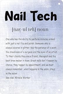 Best Nail Tech Gifts for Women Nail Tech Definition Art Tin Sign Decorative Tin Sign Home Salon Decor for Desk Table Shelf 5.5x8 inch