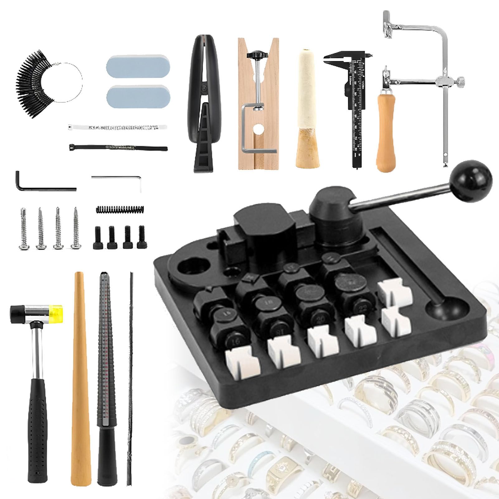 YXYLJOZ Ring Bending Tool Set, Multi-Functional Earring Bender Tools Set, Ring Bender and Measurement Tool for DIY Earring Jewelry Making