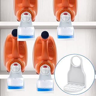 4 Pack Laundry Detergent Cup Holder, Windspeed Detergent Drip Catcher White Laundry Soap Tray Foldable Cup Holder for Softener, Hold on Laundry Bottle Detergent Dispenser Organizer Drip Cup Stand