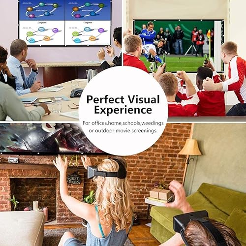 Miniatura 4 de JIFAR Pantalla de proyección de 120 pulgadas, proyector portátil plegable antiarrugas 169, pantalla de películas para interiores y exteriores,