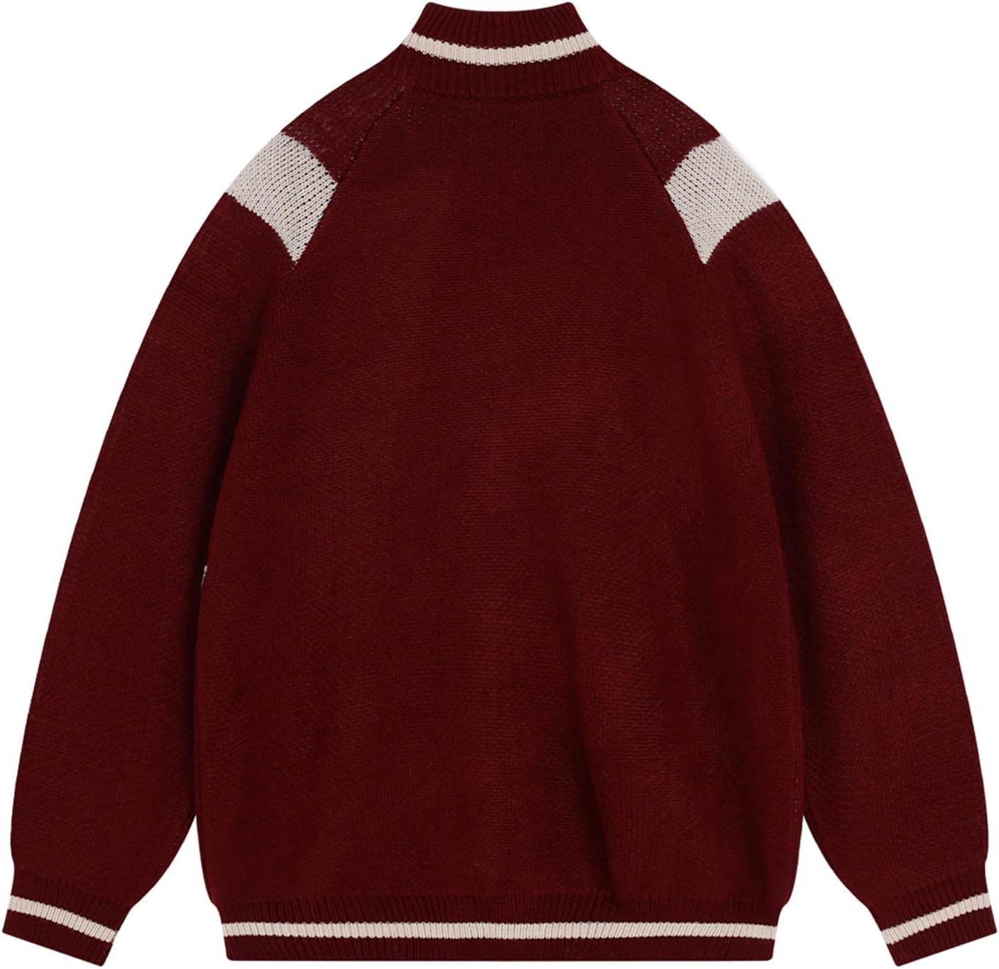 Aelfric Eden Cardigan Sweaters for Women Zip Up Oversized Knit Cardigans Long Sleeve Contrast Color Number Sweater Coat - Image 4