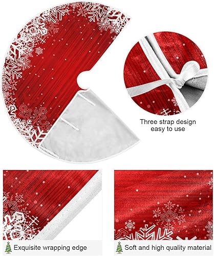 Miniatura 2 de Falda de árbol de Navidad, copo de nieve, decoración de árbol de Navidad, falda de árbol de arpillera, pequeña, para árbol de 4 pies, 36 pulgadas