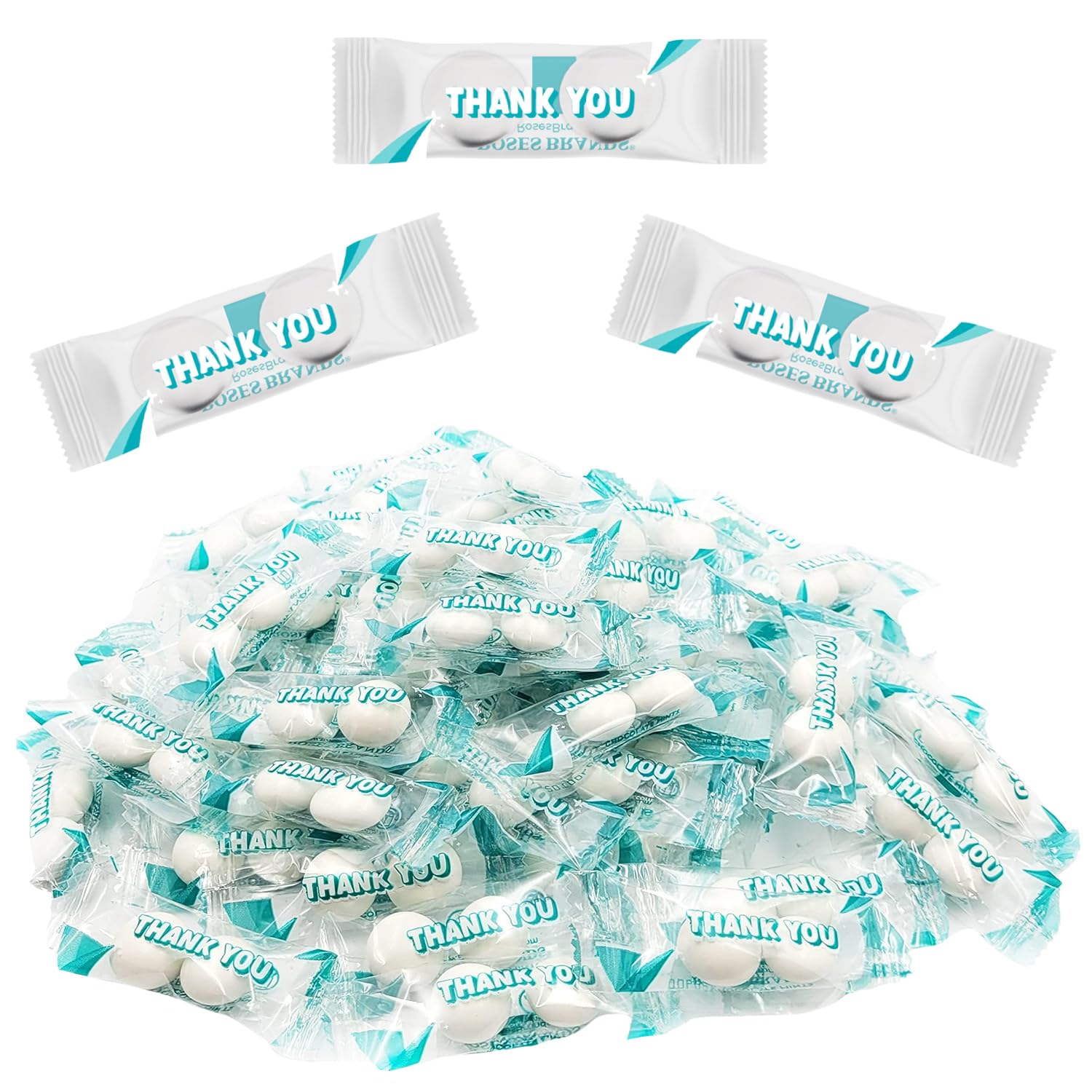 Fruidles White Thank You Chocolate Mint Candies, After Dinner Mints, Kosher Certified Parve, Fat-Free, Individually Wrapped, 40 Pieces (2ct. Each)