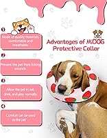 Vista 90 de MIDOG Inflatable Dog Cone Alternative for After Surgery - Soft Protective Donut Collar Prevents Licking, Comfortable Recovery E-Collar Alternative
