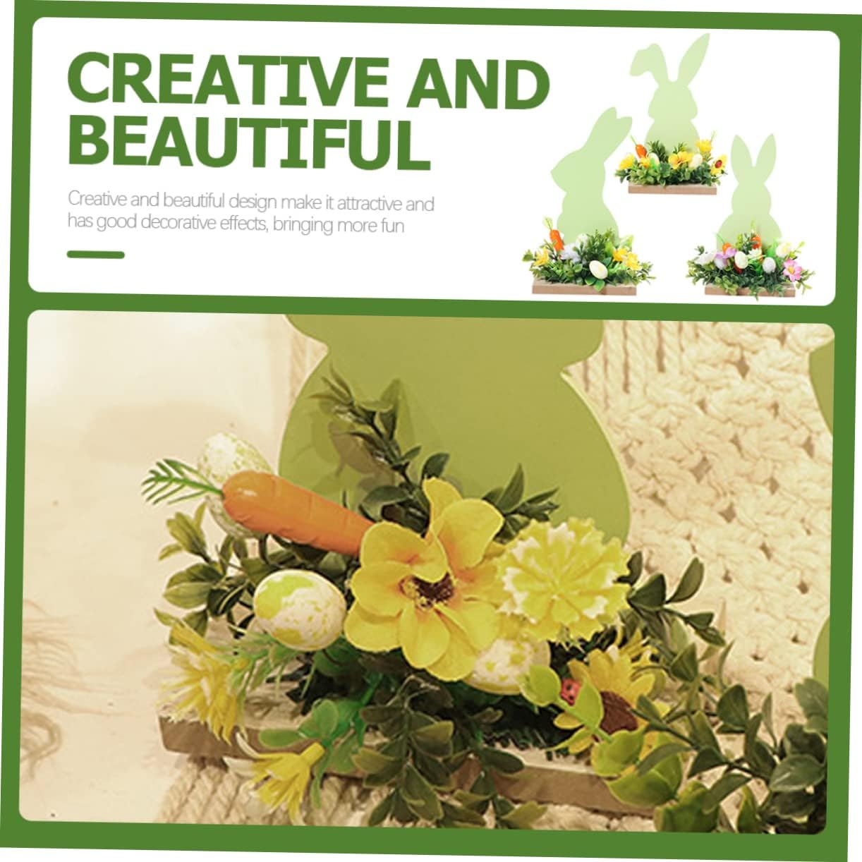 PRETYZOOM 3pcs Easter Bunny Table Decoration Spring Centerpiece for Festive Tabletop Decor for Easter Celebrations and Home Decoration