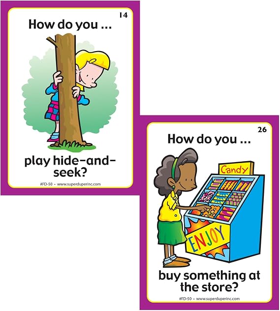 Super Duper Publications | How? Fun Deck | Communication and Language Processing Skills Flash Cards | Educational Learning Materials for Children