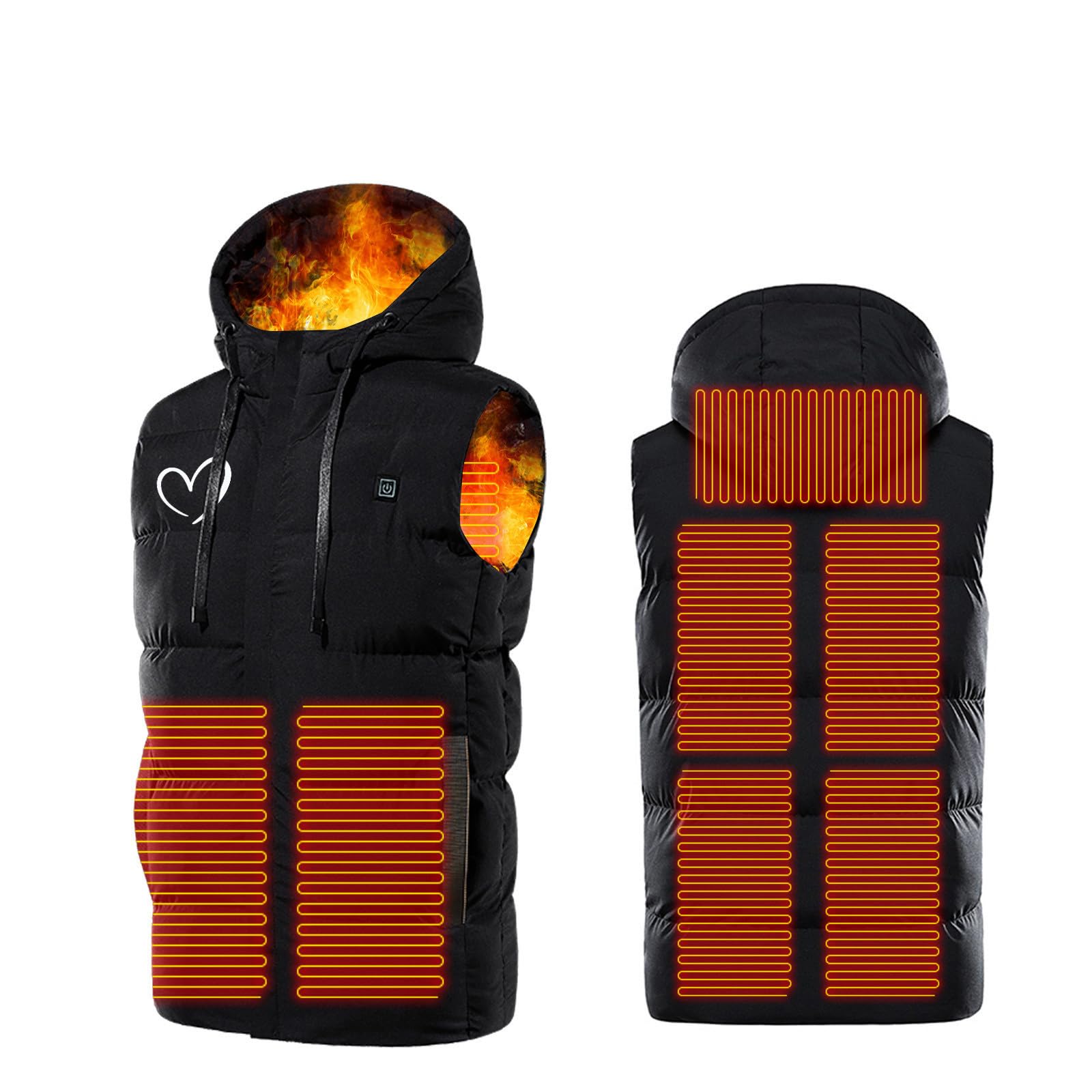 Chaleco Calefactable Chaqueta Calefactada Chaleco Térmico Invierno Ropa Calefactor Eléctrico, Carga Usb Ropa de Abrigo Eléctrica de Plumón for Esquí, Trabajo Al Aire Libre Tops