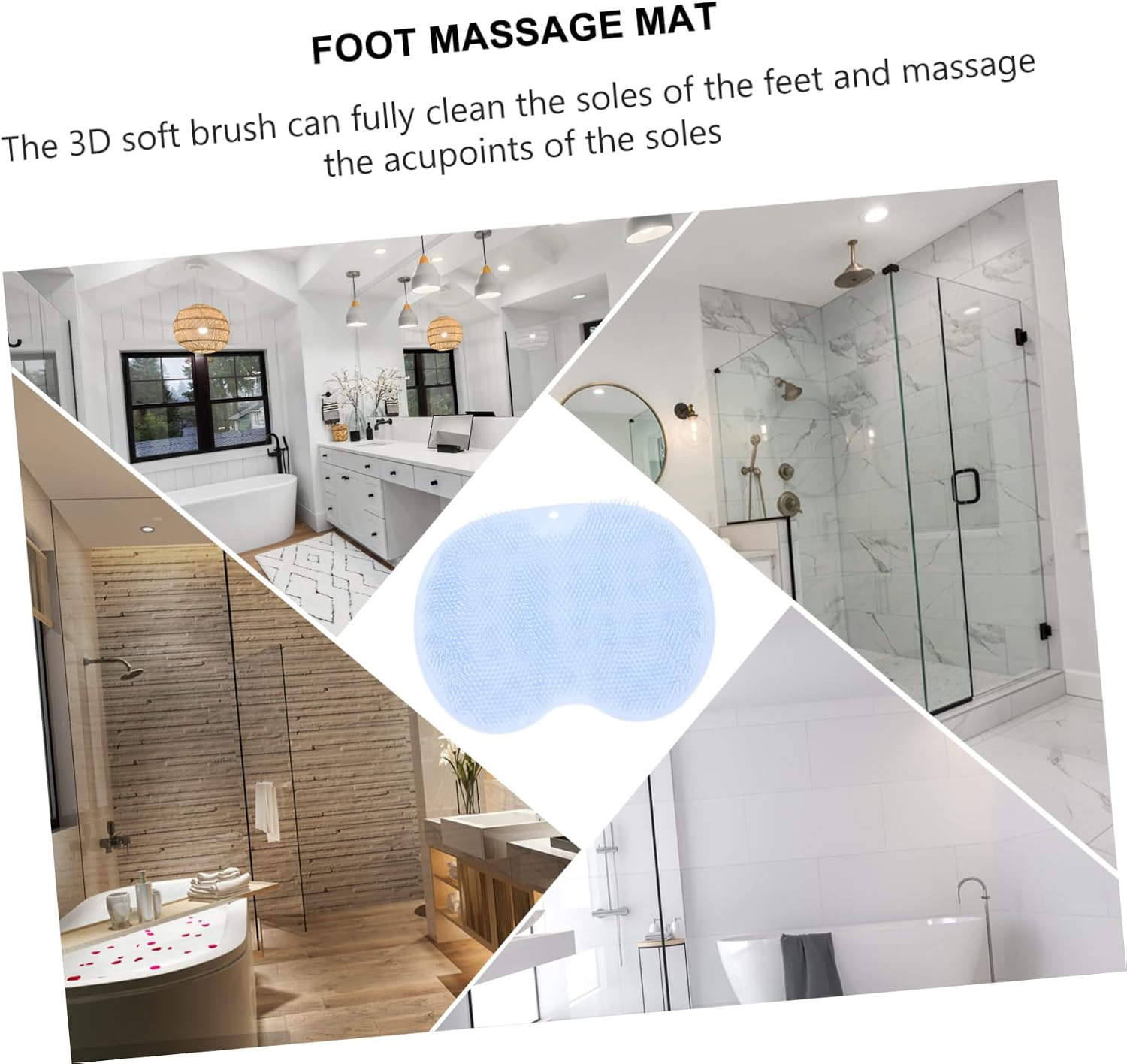 Foot Scrubber Massager Foot Bath Massage Pad Non-Slip Pad TPE Material Stress Relief