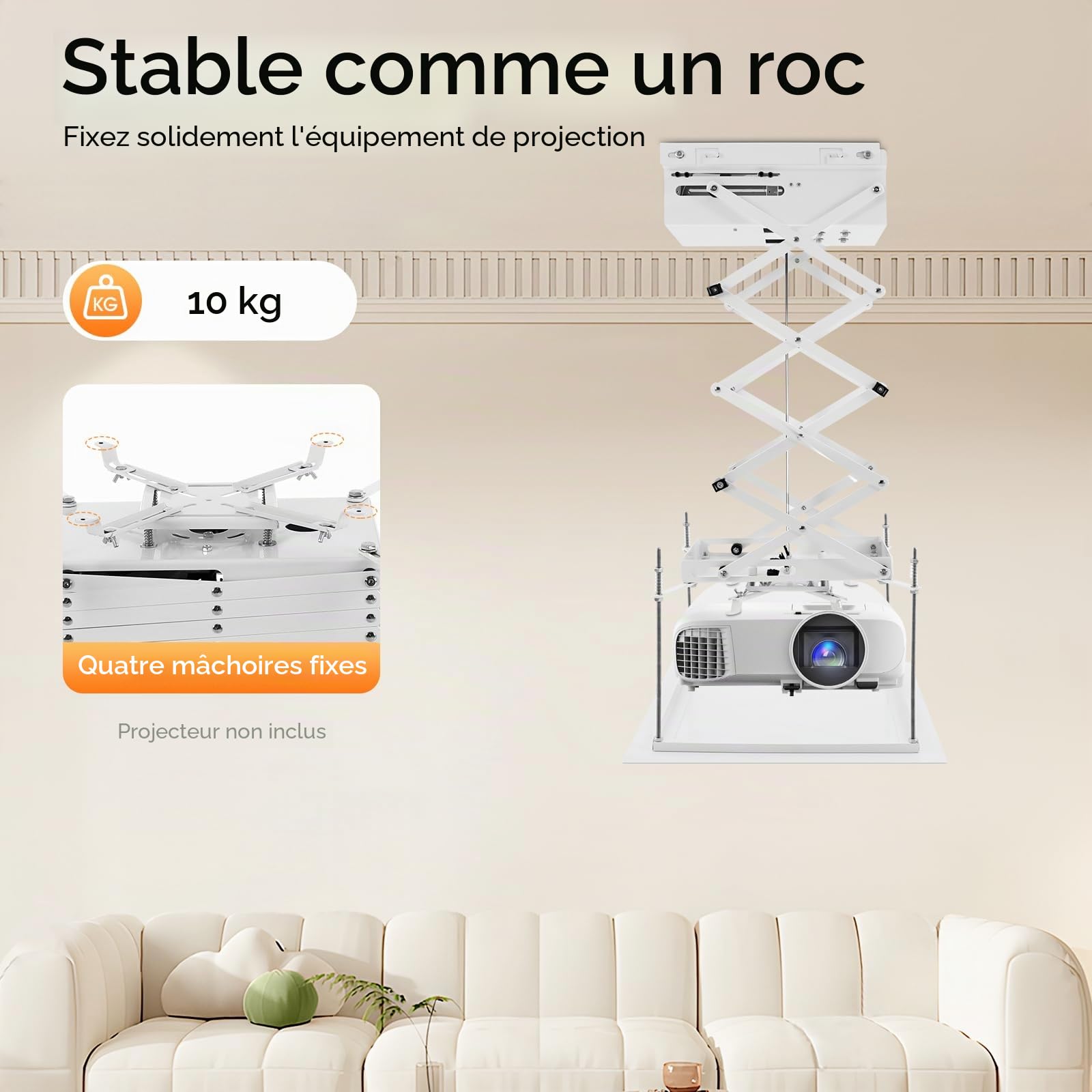 Ascenseur pour projecteur, ascenseur motorisé, support de plafond de 1 m, jusqu'à 10 kg, pour écoles, salles de conférence, studios