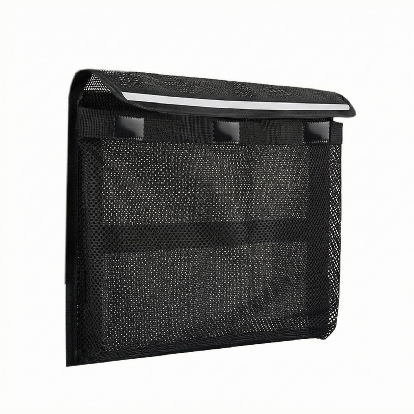 Flat Rectangular Mesh Storage Bag, Black Gray-picture-10
