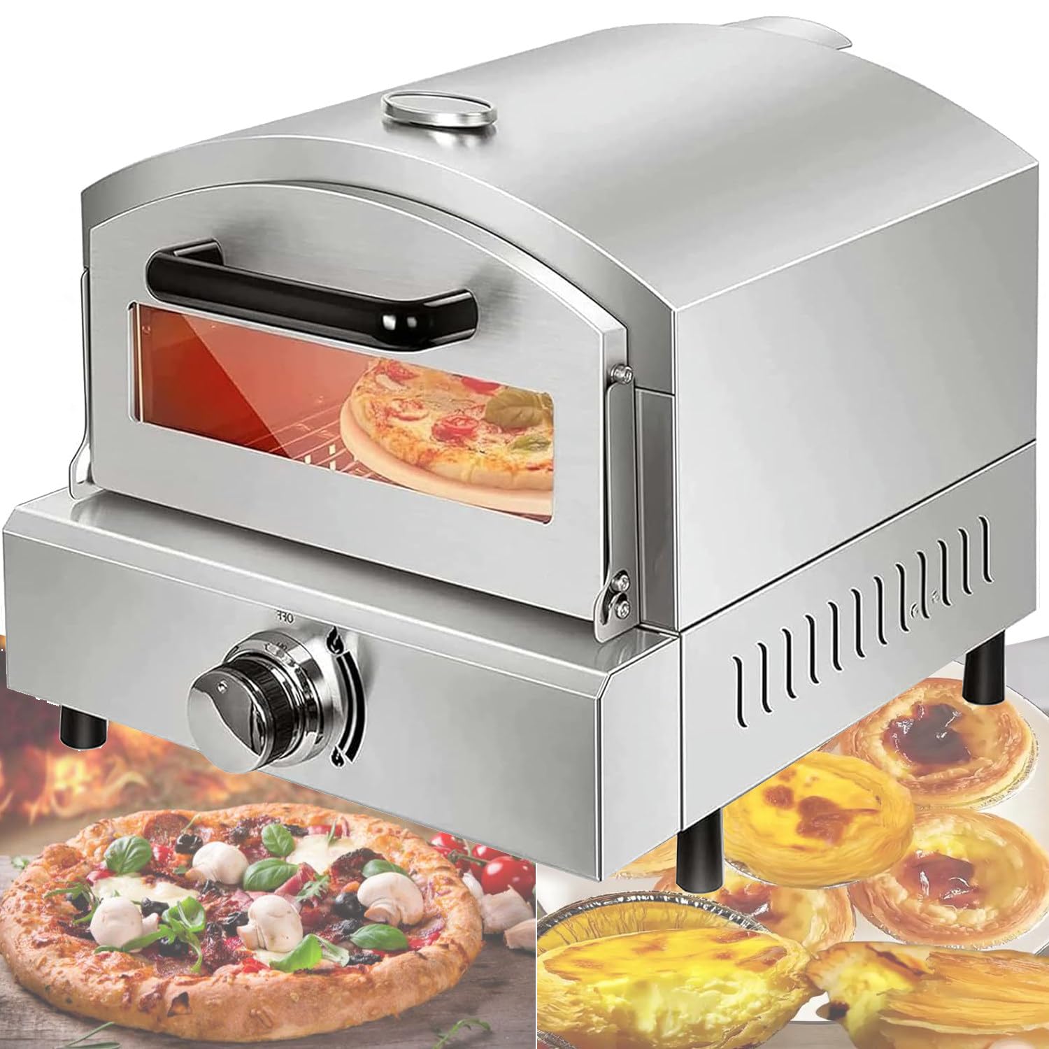 Forno per Pizza a Gas da banco, Forno per Pizza Elettrico in Acciaio Inox, Macchina per Pizza Commerciale, tostapane Multiuso per Snack, per ristoranti e Case, Forno elet