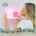 Bureau épais Acrylique Dry Effase Board à faire List Planner Board, 12"x10", Tableau blanc avec support, Frameless Rose Dry Erase White Board, pour bureau/maison/école