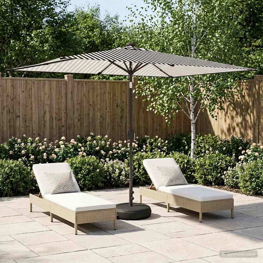 SYDE Parasol ogrodowy ze światłami LED i podstawą 200 x 300 cm poliester