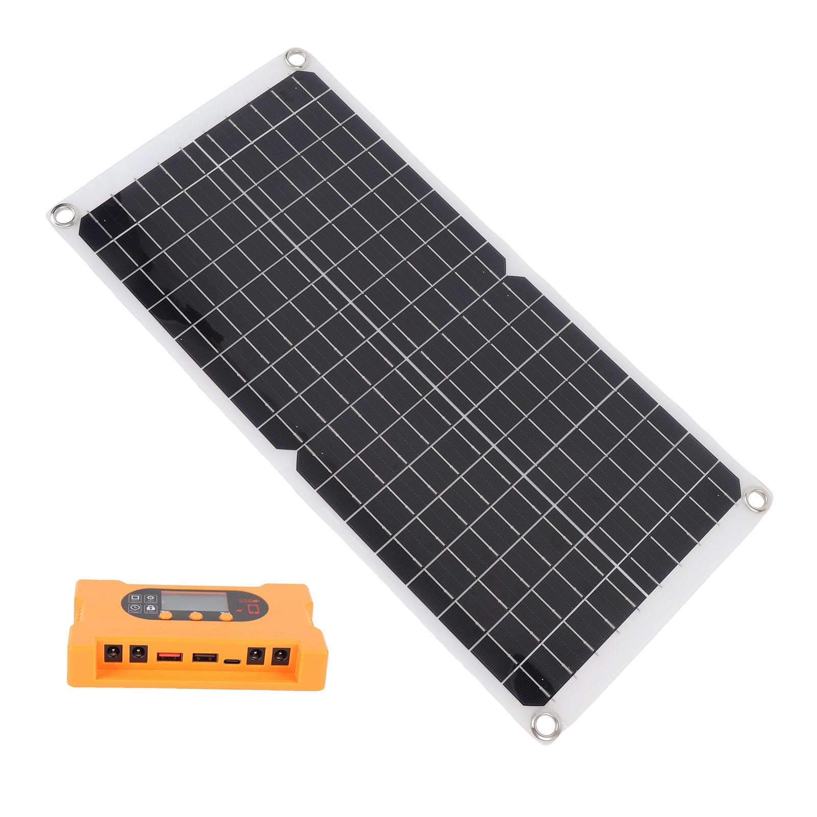 Jeffergarden Kit de Panel Solar, Estación de Energía Portátil de Carga Rápida de Silicio Monocristalino para Uso de Emergencia en Remolques de Camping RV con Múltiples Salidas de Voltaje