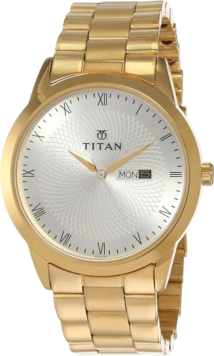 Titan silver dial analog watch for men Clearance