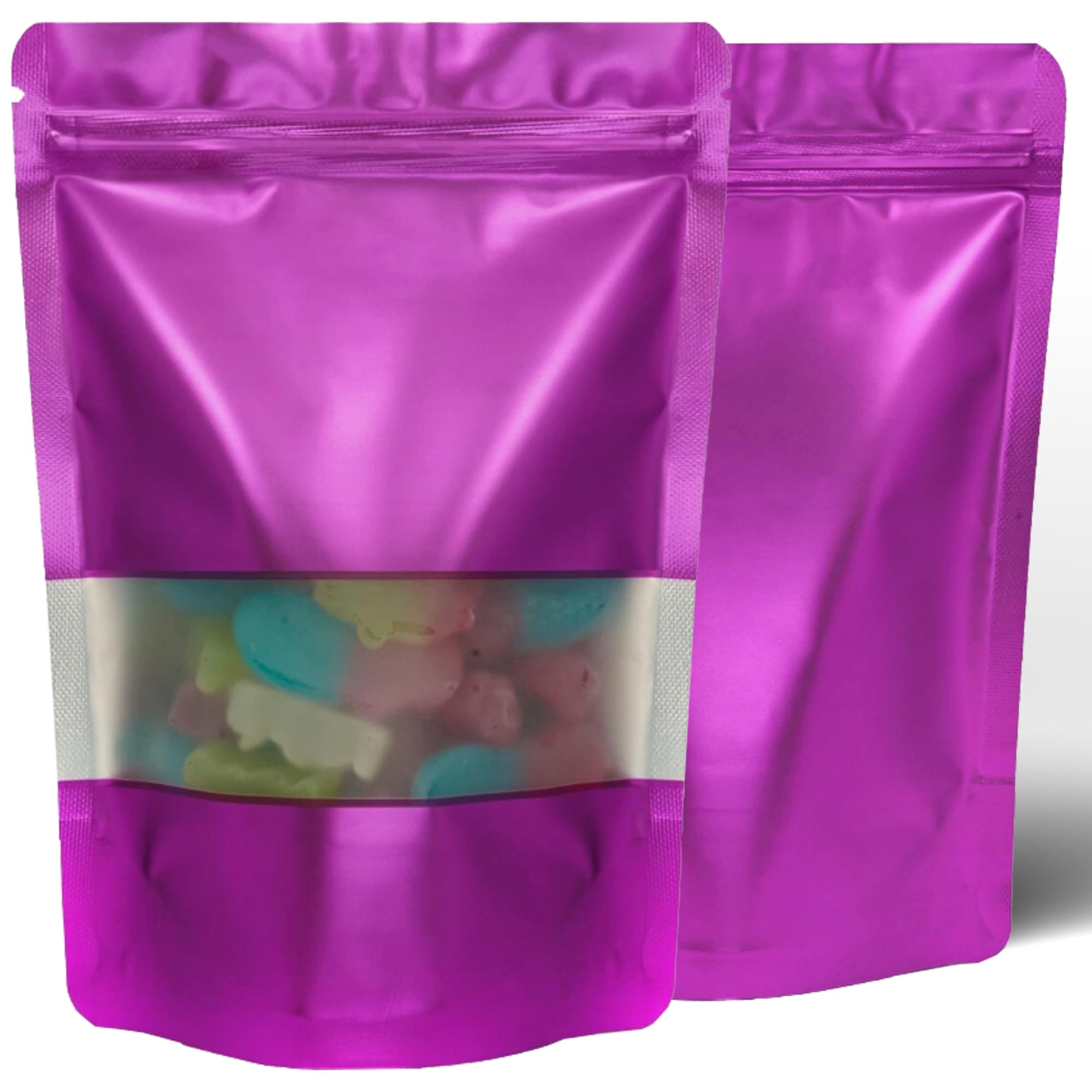 Purple Mylar Bags 3.5g Smell Proof Packaging x100