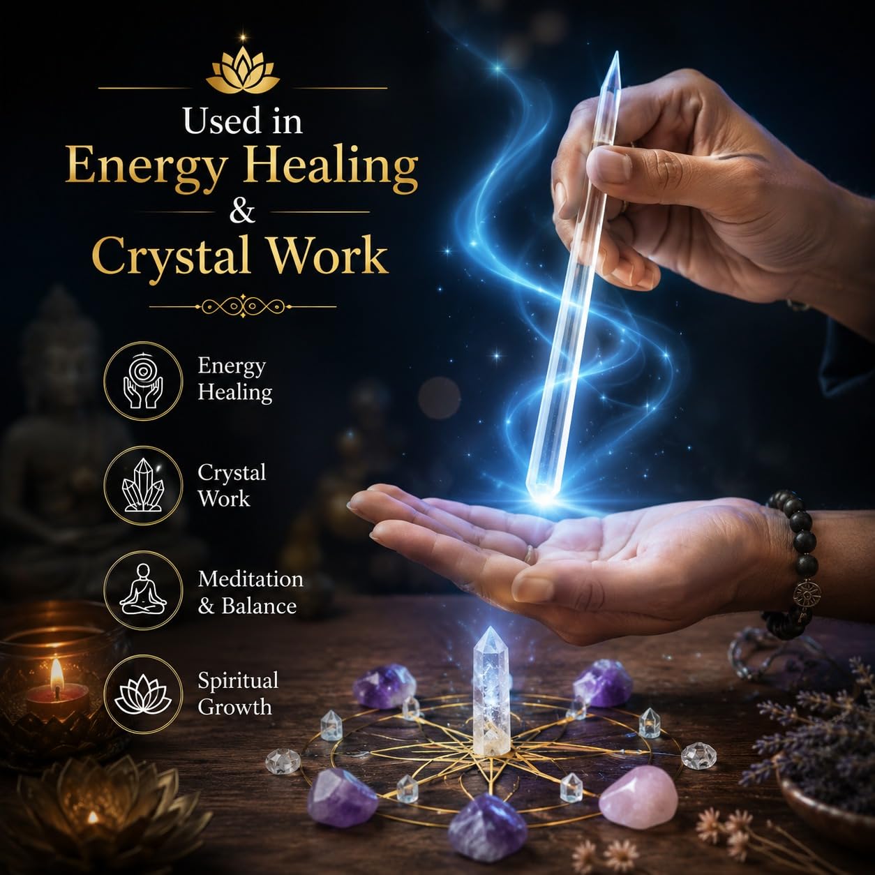 Amazon.com: Jet Pranic Crystal Quartz Disintegrator Wand – Natural
