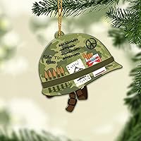 Vista 6 de Adorno de Navidad de veterano para árbol de Navidad, plano 2D (no adorno 3D), regalos para soldado veterano, fuerzas armadas, miembros del ejército