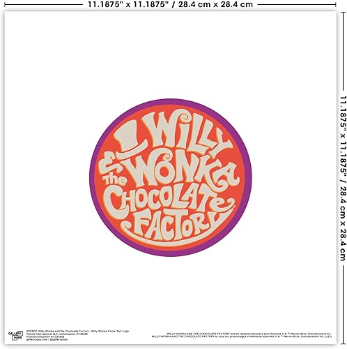 Miniatura 6 de Trends International Gallery Pops Willy Wonka and the Chocolate Factory - Póster de pared con logotipo de texto circular de Willy Wonka, 12.00 x
