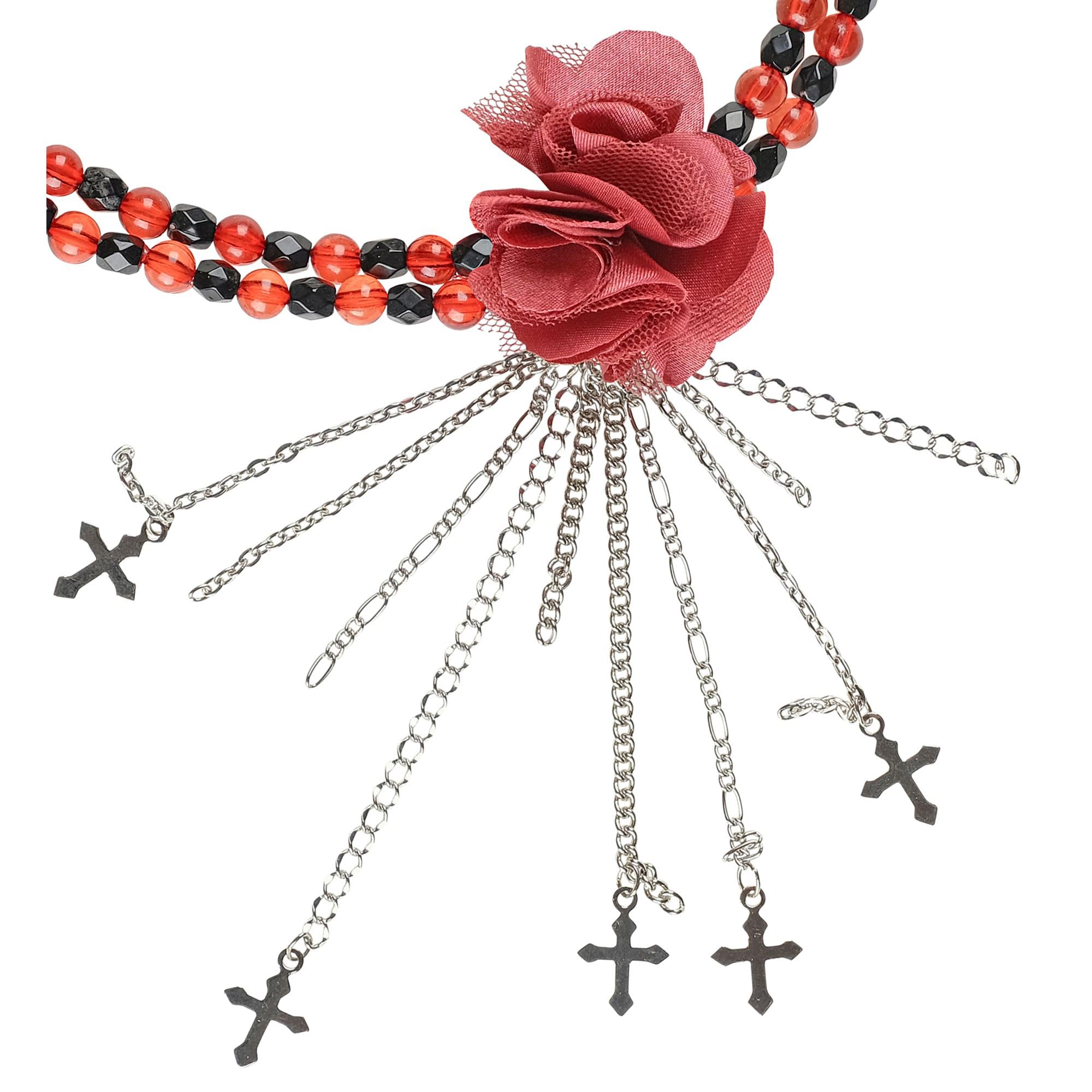 Widmann Gothic Flower Necklace Fashion Jewellery Gothic Day of the Dead Dia de los Muertos Halloween