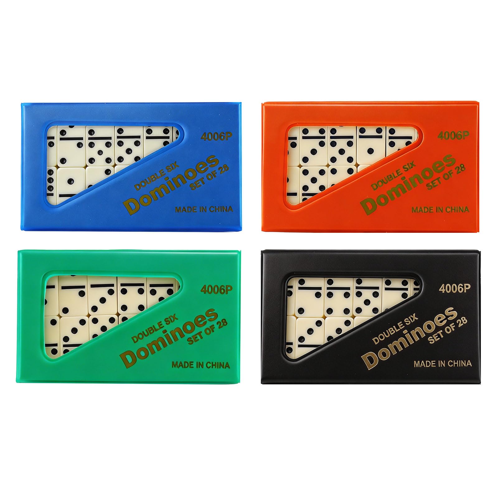 Pocvaim Double Six Dominoes Set of 28 Classic Domino Tiles with Blue PVC Carry Case, Durable and Portable Travel Game for Adults and Gatherings
