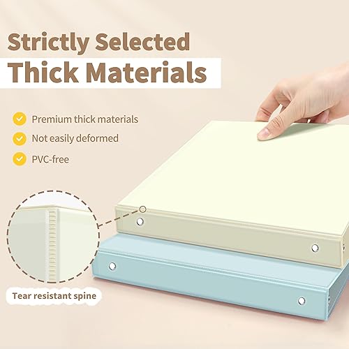 Miniatura 10 de SUNEE 3 Ring Binder 1 Inch 4 Pack, Clear High Quality View Binder Three Ring PVC-Free (Fit 8.5x11 Inches) for School Binder or Office Binder