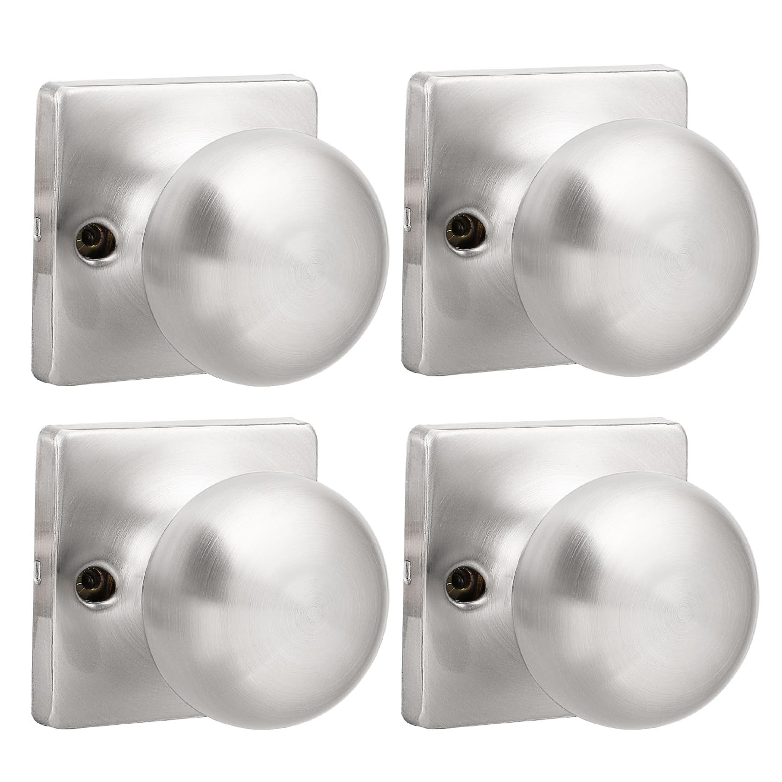 Brushed Nickel Privacy Door Knobs - Lockable & Secure -17