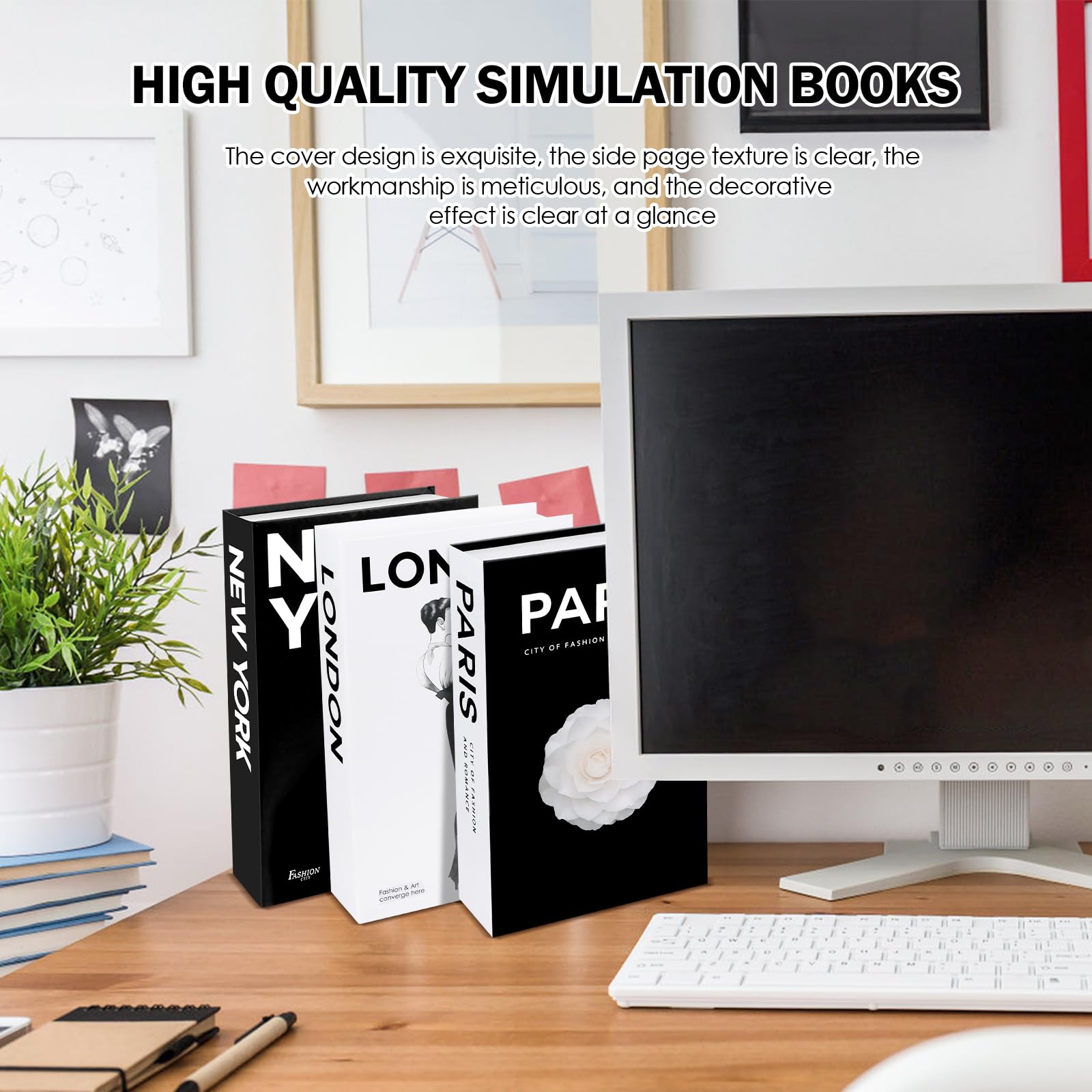 Lot De 3 Livres Blancs Pour Décoration D'intérieur - Couverture Rigide Pour Décoration De Maison