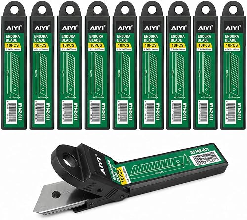 AIYI 18mm Snap-Off Utility Knife Blades - 100 Piece AY142-011