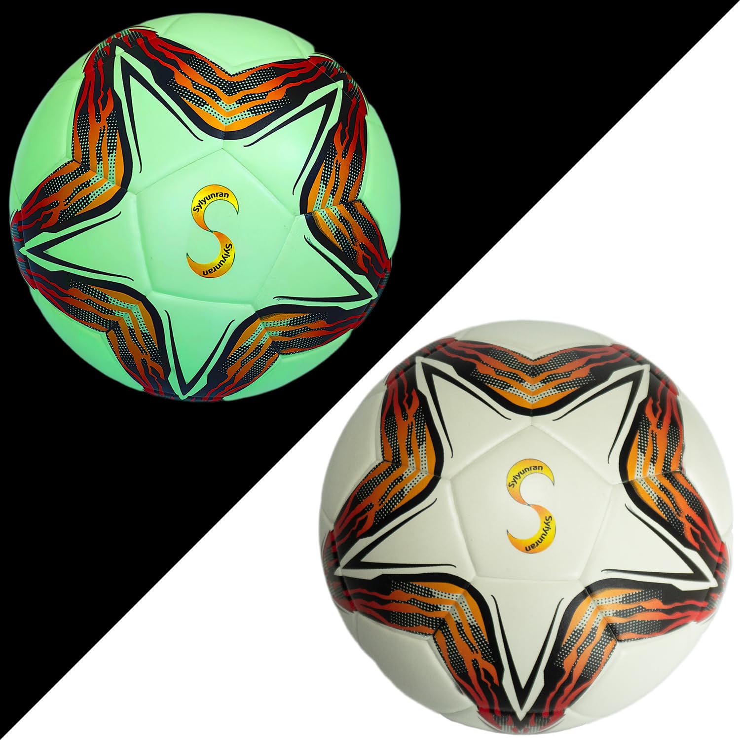 Size 5 Soccer Ball Pallone Da Calcio Glow In The Dark Footballs - Bianco, 1 Pezzo, Adatto Giochi Regolari di Formazione, Gli Amanti del Bambini Adulti Allo Stesso Modo