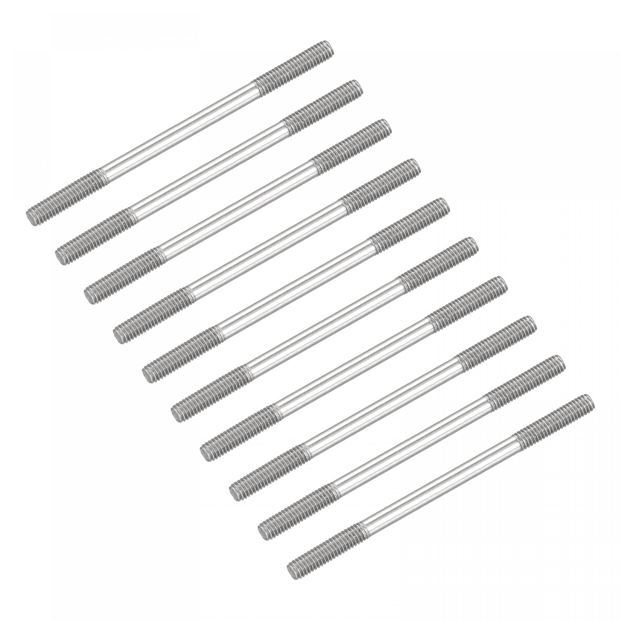 sourcing map Double Ended Stud Screws (M4 Thread 70mm Length) 20pcs, 304 Stainless Steel Dual Threaded Rod Bolts - for House Maintenance