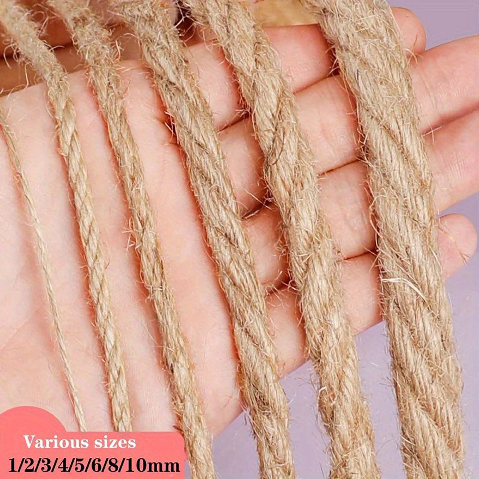 Natürliche Dicke Gartenschnur aus Jute, Starke Juteschnur Rolle 50 Meter, Vielseitige Juteschnur für Basteln, Gartenarbeit, Geschenkverpackung, Materialverpackung, Hochzeit und Weihnachtsde(Size:12MM)