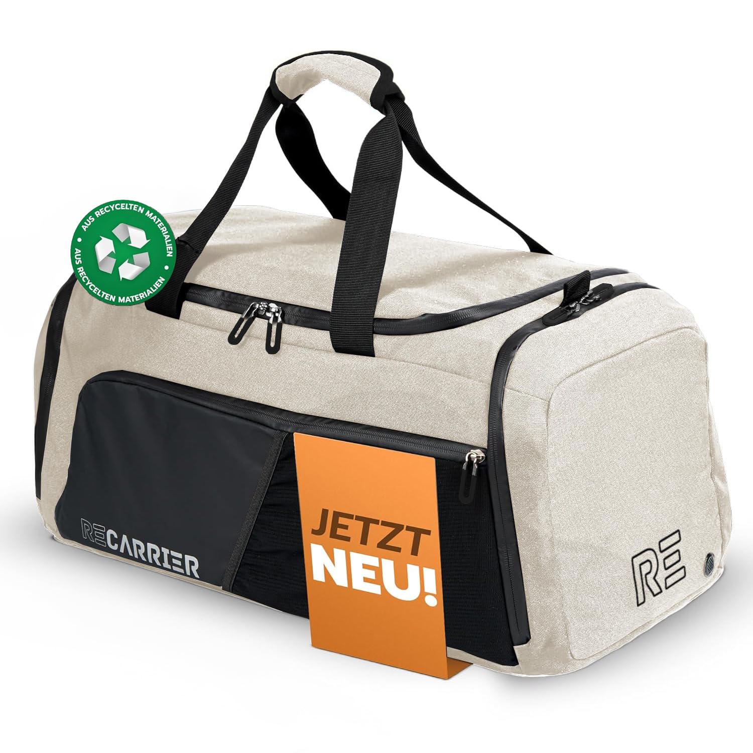 Bolsa de deporte [Reciclado PET] 50L – Bolsa de gimnasio y mochila en uno – Bolsa de entrenamiento impermeable para hombre y mujer – Mochila deportiva con compartimento para zapatos Fitness