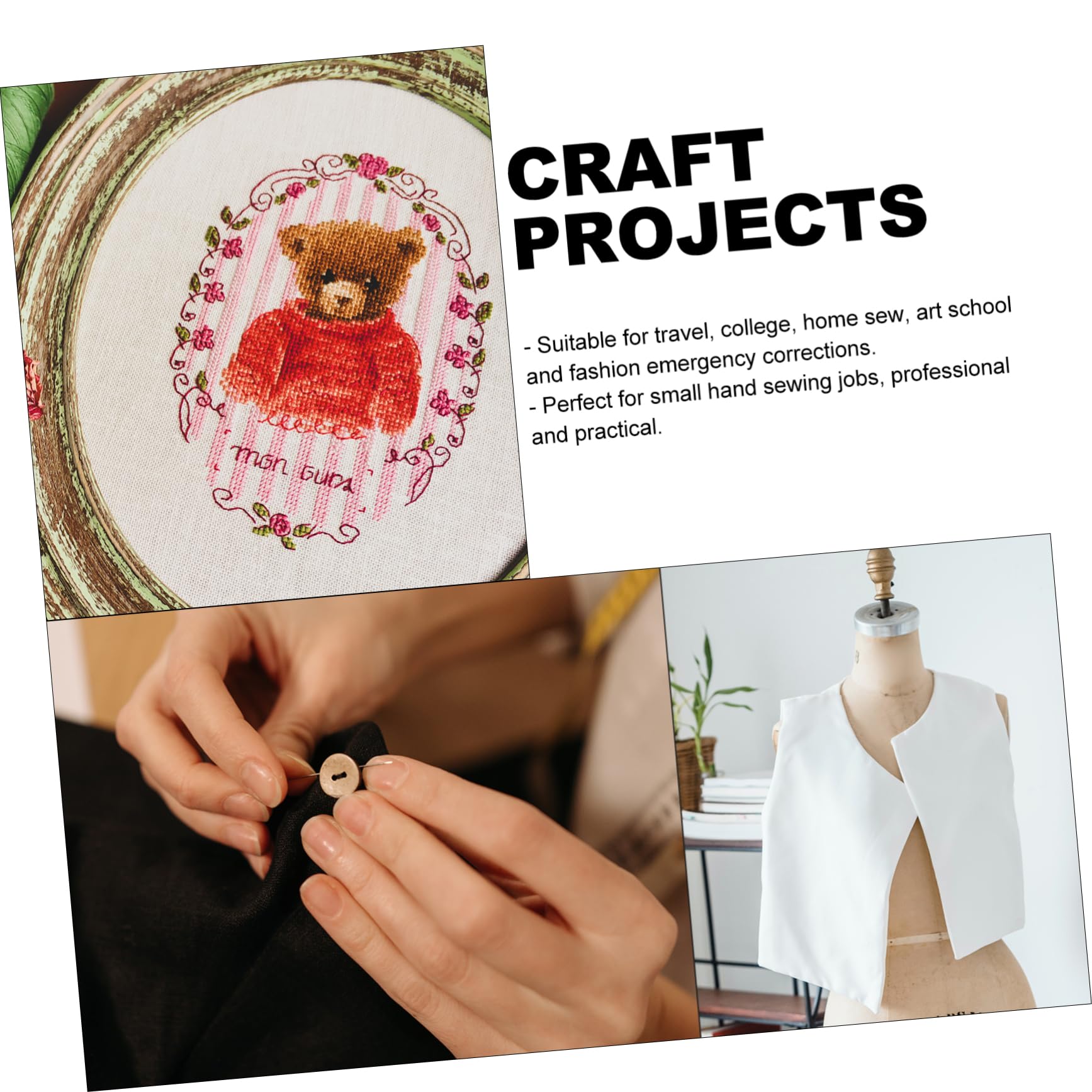 ERINGOGO 1Set Sewing Thread Supplies Set Colors Bobbins for Hand Crafts Home Sewing Emergency Repairs Complete Stitching Tools Kit for Adults for Travel Projects