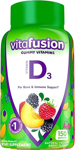 Miniatura 5 de Vitafusion Fiber Well Suplemento de fibra sin azúcar y vitaminas gomosas de vitamina D3 para apoyo óseo y del sistema inmunológico, sabor a
