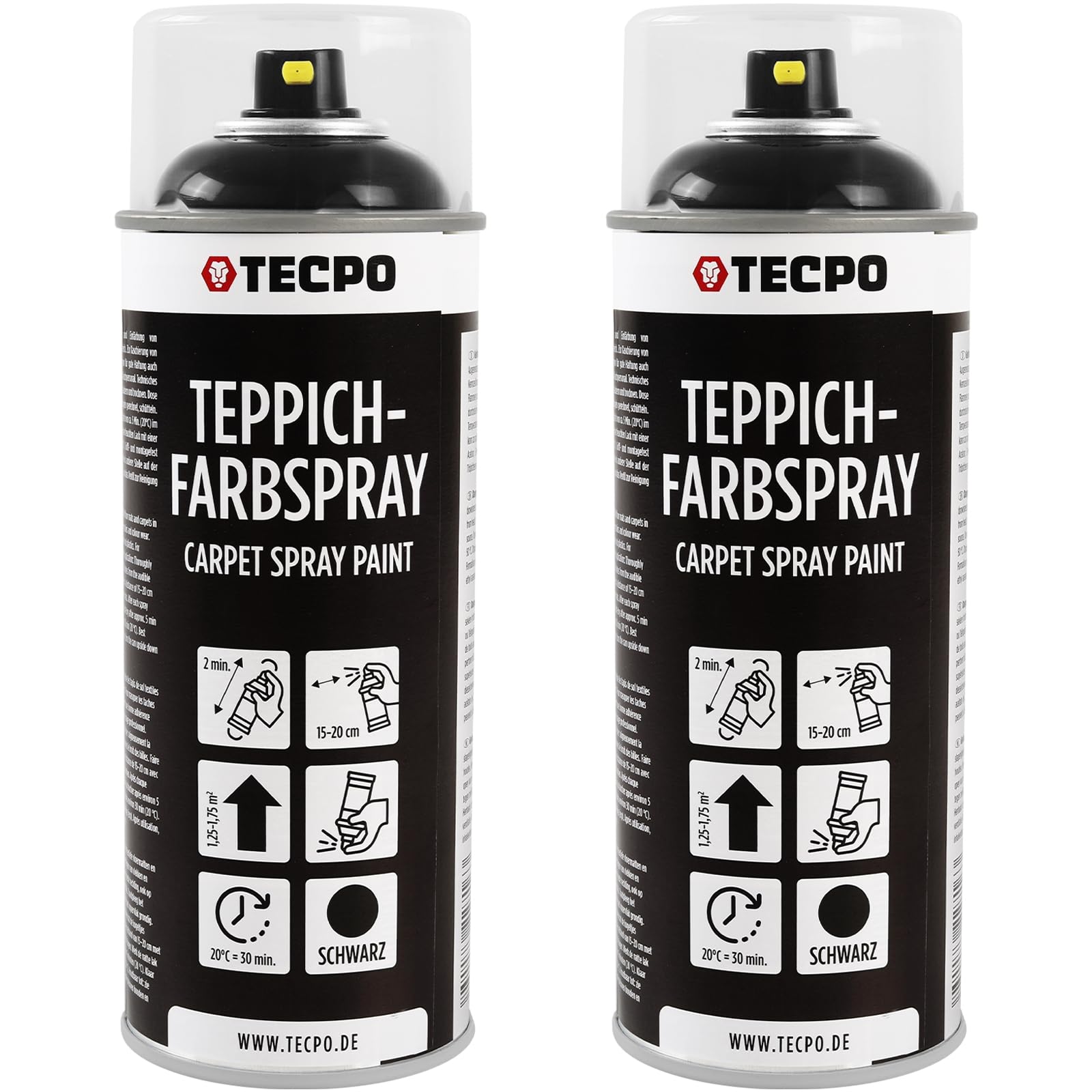 Peinture tapis voiture TECPO noir tissu et plastique à haute couvrance