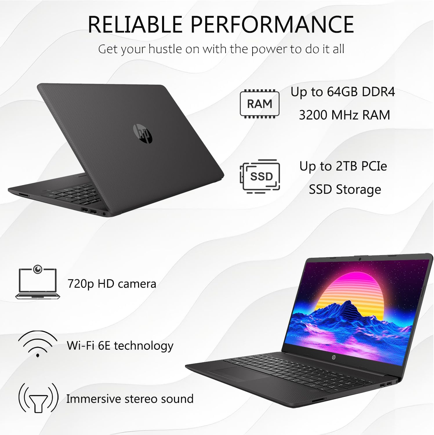 HP G8 15.6" Business Laptop, 32GB RAM, 2TB SSD, FHD IPS Display, AMD Ryzen 5 5500U Processor(Beats i7-1250U), AMD Radeon Graphics, Ethernet RJ-45, SD Card Reader, Windows 11 Pro, WOWPC Recovery USB